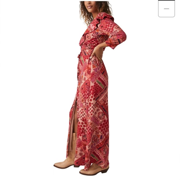 Free People
Lennon Printed 3/4 Sleeve V-Neck Split Button Front Dress - Picture 3 of 15